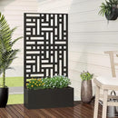 Casaphoria Metal Raised Garden Bed with Trellis and Wheels, 59"x30"x12" Planter Box for Climbing Plants, Vegetables & Vines, Features Drainage Holes and Privacy Screen (Black-Helen) by GreenHaven Gardens