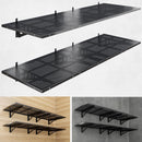 4-Pack 2x3ft Heavy Duty Garage Wall Shelving, 1000 lbs Load Capacity, Garage Shelving Wall Mounted, Garage Storage Rack with Hooks, Black by GreenHaven Gardens