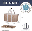 CleverMade Collapsible Laundry Tote - LUXE Mocha 2-Pack 50L - Foldable Storage Organization Container for Clothes Laundry Room Storage Solution by CozyNest Decor