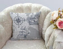TSSOHU Nautical Sailboat Map Throw Pillow Cover Ship Anchor Cotton Linen Decorative Pillow Case Cushion Cover Home Sofa Decor 18x18 Inch Pillow Cover by CozyNest Decor