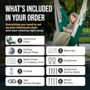 Hanging Hammock Chair Swing – Hanging Chair Outdoor & Indoor - Hammock Swing Chair – Quick & Easy Setup with Hardware Kit – Durable & Spacious Full Body Support – Holds 440 Lbs by GreenHaven Gardens