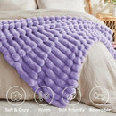 BEDELITE Faux Fur Throw Blanket for Couch, Soft and Cozy Luxurious 3D Striped Fluffy Blanket, 770GSM Thick Warm Plush Fuzzy Faux Rabbit Fur Blanket for Women Gift (Lavender, 50"x 60") by CozyNest Decor
