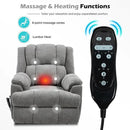Dual Motor Power Lift Recliner Chair with Massage and Heat for Elderly People, Infinite Position, Light Grey Recliner Chair, Chenille Fabric Lift Chair by CozyNest Decor