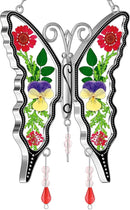 KY&BOSAM Butterfly Suncatcher DIY Gifts for Mom Ornament for Window Pressed Flower Between Wings Glass Metal Engraved No Charm Gifts for Mom Mother's Day Valentine's Birthday Thanksgiving Christmas by GreenHaven Gardens