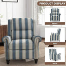 UIXE Pushback Recliner Chair Push Back Accent Chair, Fabric Overstuffed Armchair for Living Room, Rivet Trim Club Chair Home Theater Single Sofa Bedroom Reading Seat - Stripe Navy by CozyNest Decor