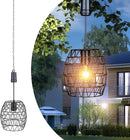 Larekook 6 Hours Timer Battery Operated Outdoor Hanging Light — Outdoor Indoor Pendant Chandelier Waterproof Porch Gazebo Patio Pendant Lantern Chandelier Lighting-Out Auto On/Off by GreenHaven Gardens
