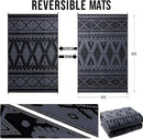 OLANLY Outdoor Rug Waterproof 6x9 ft, Reversible Outdoor Plastic Straw Rug, Boho Patio Rug, Indoor Outdoor Carpet, RV Mat Outside for Patio, Camp, Picnic, Balcony, Deck, Backyard, Black & Grey by GreenHaven Gardens