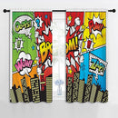 Superhero City Wars Explosion Rod Pocket Blackout Curtains for Boy Girl Bedroom, Colorful Comics Ar Thermal Insulated Home Window Drapes for Living Room Darkening, 42x45 inch by TinyTreasures Baby Boutique