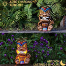 Outdoor Tiki Statue Decoration-Solar Power Light Tiki Garden Statues-Tiki Bar Decor Totem Pole Waterproof Figurines for Garden,Patio,Balcony,Yard,Lawn Ornament,10.43 Inch Tall by GreenHaven Gardens