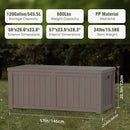 120 Gallon Patio Storage Box, Large Deck Box for Patio Furniture Covers, Cushion Pillows, Waterproof Outdoor Storage Bench for Towels, Garden Tools and Pool Accessories, Grey by CozyNest Decor