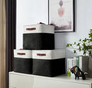 DECOMOMO Storage Cubes, 11x11 Cube Storage Bins, Baskets for Shelves (Black & White, Cube 11" - 4 Pack) by CozyNest Decor
