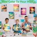Blosssound 10 Set Pre Printed Canvas Pre Drawn Canvas Painting with Easel Kits 5" x 7" Outline Painting Panels for Beginners, DIY Craft Project, Party Favor, Home Decors(Hawaii) by TinyTreasures Baby Boutique