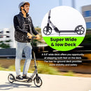 Aero Big Wheels Kick Scooter for Kids 6+, Teens & Adults | Light Up Wheels, Hand Brake, Rubber Deck Mat & Shock Absorption | Foldable & Height Adjustable by TinyTreasures Baby Boutique