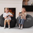 Homguava 2FT Bean Bag Chair,Teardrop Bean Bags Small Beanbag Chair with Memory Foam Filled and Ultra Soft Corduroy Cover for Living Room, Bedroom (Small,Black) by TinyTreasures Baby Boutique