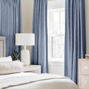 MIULEE Linen Texture Curtains for Bedroom Solid 100% Blackout Thermal Insulated Stone Blue Curtains Grommet Room Darkening Curtains/Drapes for Living Room Nursery 52x63 Inch (2 Panels) by TinyTreasures Baby Boutique