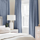 MIULEE Linen Blackout Curtains and Drapes 100% Room Darkening Thermal Insulated Grommet Window Panels with Coating 2 PCs W 42 x L 63 inches Stone Blue by TinyTreasures Baby Boutique