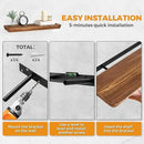 24"x6.8"x1.6" Slanted Floating Wall Shelves 2-Pack - Rustic Brown Finish, Heavy-Duty Solid Wood Design with Hidden Brackets - Perfect for Living Room, Kitchen, Bathroom, or Office by CozyNest Decor