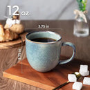 AmorArc 12oz Coffee Mugs, Ceramic Coffee Mugs set of 6 for Man, Woman, Dad, Mom, Modern Coffee Mugs with handle for Latte/Cappuccino/Milk/Cocoa. Dishwasher&Microwave Safe, Ceylon Blue by CozyNest Decor