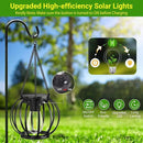 KOOPER Solar Lanterns Outdoor Waterproof, 4 Pack Upgraded Metal Hanging Solar Lights Outdoor Lanterns, Brighter Auto On/Off Outdoor Hanging Lantern for Yard Patio Pathway Porch Garden Decor by CozyNest Decor