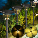 CINOTON Outdoor Solar Landscape Pathway & Wall Lights with 2 Brightness Modes, IP65 Waterproof LED Solar Powered Garden Lights for Patio Lawn Porch Walkway Backyard Driveway Sidewalk Warm White 4 Pack by GreenHaven Gardens