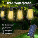 Solar Powered Warm White LED Outdoor String Light with Remote Control, Shatterproof Light Bulbs for Backyard Garden Patio Pergola Gazebo Bistro Bedroom Christmas Wedding Party (10+1 Bulbs) by CozyNest Decor