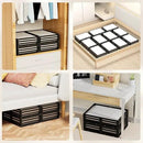 Bamboo Under Bed Storage Containers- Underbed Organizer with Wheels with Large Dust Bag,Sturdy Wood Rolling Under the Bed Shoe Storage Organizer Drawer 2 Pack by CozyNest Decor