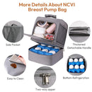 NCVI Breast Pump Bag, Double Layer Removable Pump Bag for Spectra S1, S2, Medela, Breast Pump Backpack with Ice Pack, Insulated Breast Milk Cooler Bag for Working Nursing Moms, Grey by TinyTreasures Baby Boutique
