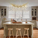 Modern Crystal Gold Chandelier, 36" Large Rectangular Oval Tree Branch Crystal Chandeliers for Dining Room,16-Light Flush Mount K9 Crystal Chandeliers, for Kitchen Island,Dining Room by CozyNest Decor