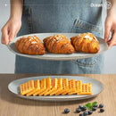 famiware Serving Platter, Oval 15.59/14.3/12.9inch Serving Dishes for Entertaining, Serving Bowls, Reactive Glaze, Stoneware Serving Trays for Party, Food, Turkey, Cheese, Ocean Series, Grey by CozyNest Decor