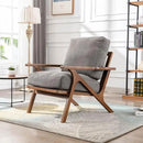 Wahson Set of 2 Mid Century Chair, Retro Upholstered Accent Armchairs, with Wood Frame and Removable Canvas Cushions, Large Leisure Slipper Chair for Living Room/Bedroom, Grey by CozyNest Decor