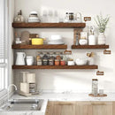 Heimlove 48" Floating Shelves for Wall,10 Deep Rustic Brown Wood Display & Storage Wall Shelves with Heavy Duty Brackets for Bathroom,Bedroom,Kitchen,Living Room,Office,Set of 2 by CozyNest Decor