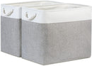 Bidtakay Large Storage Bins for Clothes Fabric Deep Baskets for Organizing Set of 2 Grey Fabric Pantry Storage Bins for Hallway Living Room Blankets 17x12x15 in Extra Large Shelf Tote Baskets by TinyTreasures Baby Boutique