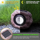 Outdoor Solar Rock Light, Waterproof LED Solar Spotlight, Garden Landscape Lights, Decorative Garden Rock Lights for Paths, Sidewalks, Patio and Landscaping - 2 Pack by GreenHaven Gardens