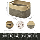 Storage Basket,Woven Baskets for Storage,Cotton Rope Baskets for Organizing,book,towel Basket,Toy Basket or Storage Bins - 3 Pack,Black and Brown by TinyTreasures Baby Boutique