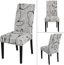 JQinHome Pattern Chair Covers for Dining Room Set of 8, High Stretch Removable Washable Parsons Chair Slipcover for Home Party Hotel Wedding Ceremony (8PCS, Lotus Gray) by CozyNest Decor