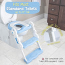 Musical & Sound Toddler Potty Training Seat w/Step Stool Ladder - Collapsible & Adjustable Toilet, Pre Assembled Toddler Toilet Seat w/Music & Sounds - Splash Guard & Anti-Slip Steps - Blue by TinyTreasures Baby Boutique
