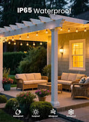 Outdoor-String-Lights-Paio-Lights, 100FT (50FT*2) 50+2 Shatterproof Bulbs Outdoor Patio Lights, IP65 Waterproof Connectable Hanging Outside Light for Backyard, Porch, Deck, Balcony, 2200K by CozyNest Decor