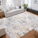 8x10 Grey Area Washable Rugs for Living Room, Abstract Modern Non Slip Bedroom Rugs, Neutral Large Low Pile Carpet Stain Resistant for Dining Room, Kids Playroom, Office by TinyTreasures Baby Boutique