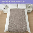 Bigacogo Chunky Knit Throw Blanket for Couch, 40x80 inches, 100% Hand Knitted with Thick Jumbo Chenille Yarn, Cozy Soft Large Rope Knot Cable Crochet Blankets for Sofa Bed Living Room, Taupe by CozyNest Decor