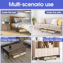 IUI Under Bed Storage with Wheels & Lid, 50L Large Capacity Underbed Storage Containers, Versatile Under The Bed Shoe Storage for Clothes, Books, Toys, 2 Pack, Ivory White by CozyNest Decor