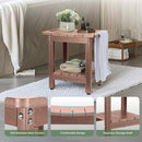 HDPE Shower Bench Seat Capacity 300LB, Waterproof Bathroom Stool with Side Carry Holes, Compact 16.8" L Design, Non-Slip Shower Seat for Elderly, Shaving Legs & Spa - Indoor/Outdoor Use(Brown) by TinyTreasures Baby Boutique
