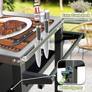 Domi 3-Shelf Outdoor Grill Table, Grill Cart Outdoor with Wheels, Pizza Oven and Food Prep Table, Blackstone with Stainless Steel Tabletop, BBQ Stand for Blackstone Griddle for Outside BBQ by CozyNest Decor