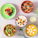 vancasso Bonita Dinnerware Set Muticolor Stoneware 12 Pieces Service for 4, Handpainted Spirals Pattern Stoneware Plates and Bowls Set by CozyNest Decor
