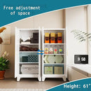 61" Tall Farmhouse Metal Pantry Cabinet, Kitchen Pantry Storage Cabinets with 2 Barn Door and Adjustable Shelves,Metal Pantry Storage Cabinet,for Kitchen,Laundry Room,Home Office,Kids Room (White) by CozyNest Decor