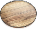 Acacia Wood 24" Lazy Susan Turntable Organizer for Table Top, Farmhouse Extra Large Round Lazy Susan for Serving Kitchen Countertop Cabinet for Charcuterie Centerpiece, Bathroom Vanity Tray Decor by CozyNest Decor