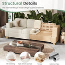 Sofa, 63” Comfy Loveseat Sofa Couch with Deep Seats, Couch for Living Room, Modern Sleeper Sofa, Beige Chenille by CozyNest Decor