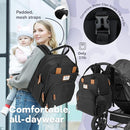 RUVALINO Diaper Bag Backpack-Expandable Baby Bag with up to 50% Capacity -Baby Essentials Bag with Changing Pad Insulated Bottle Holders & Pacifier Case, Waterproof, Black XL by TinyTreasures Baby Boutique
