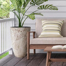 Worth 9 Gallon Tall Round Planters Set of 2-14" Dia x 21" H Stone Finish Flower Pots Indoor Decorative Container Garden Patio Unbreakable Beige by GreenHaven Gardens