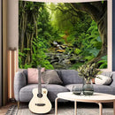 AMM Green Rainforest Tapestry Nature Forest Tapestry for Bedroom Aesthetic Misty Tropical Jungle Trees Flowing Stream Landscape Tapestries Wall Hanging for Living Room Dorm 60 x 44 Inch by CozyNest Decor