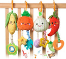TUMAMA Hanging Baby Toys, 4 Pack Vegetable Crib Stroller Baby Gym Mobile Plush Toys, Early Baby Cognitive Sensory Hanging Rattle Toys with Teether. Suitable for Babies 0, 3, 6, 9, 12 Months by TinyTreasures Baby Boutique